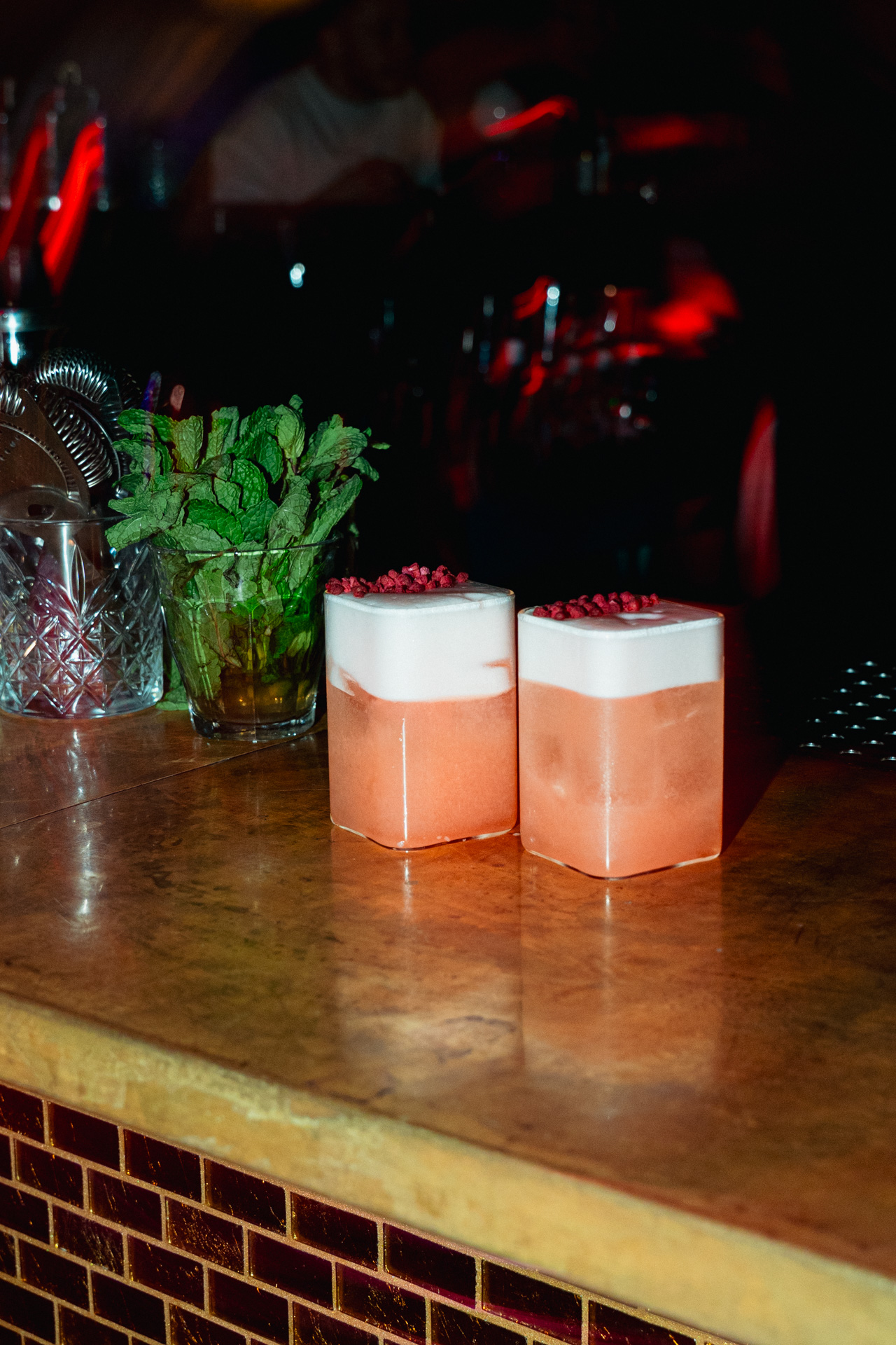 A quiet corner of the bar.